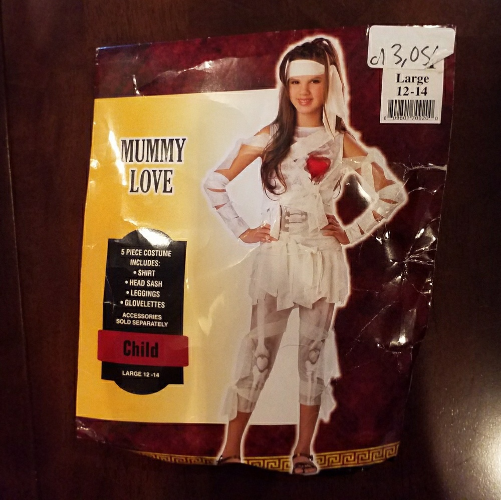 MUMMY Kids Spooky Mummy Skeleton Costume NEW WITH TAGS! NWT. *Copy